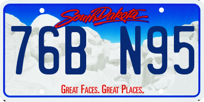 SD license plate 76BN95