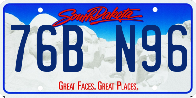 SD license plate 76BN96