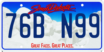 SD license plate 76BN99