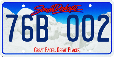 SD license plate 76BO02