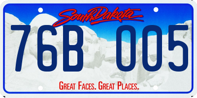 SD license plate 76BO05