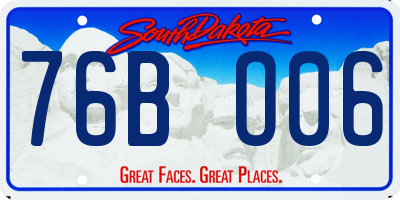 SD license plate 76BO06