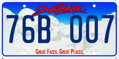 SD license plate 76BO07