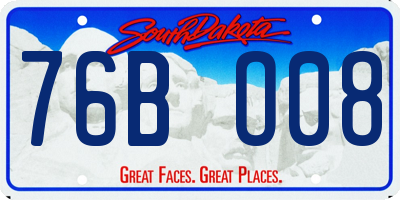 SD license plate 76BO08