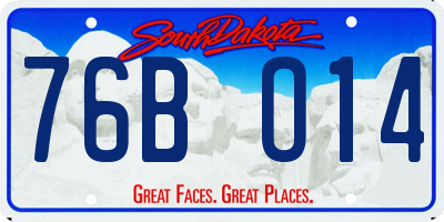 SD license plate 76BO14