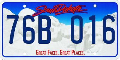 SD license plate 76BO16