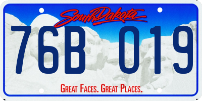 SD license plate 76BO19