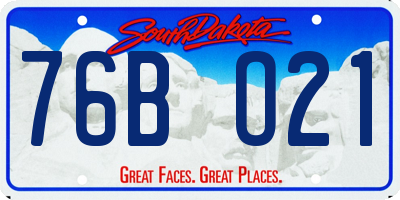 SD license plate 76BO21