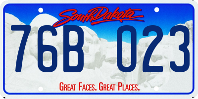 SD license plate 76BO23