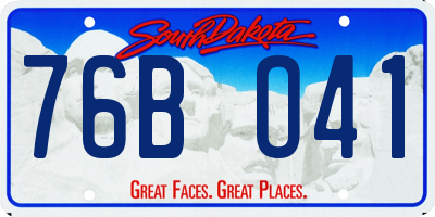 SD license plate 76BO41