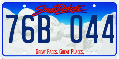SD license plate 76BO44