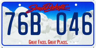 SD license plate 76BO46