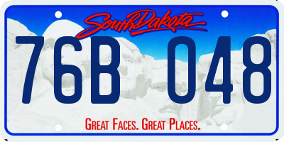 SD license plate 76BO48