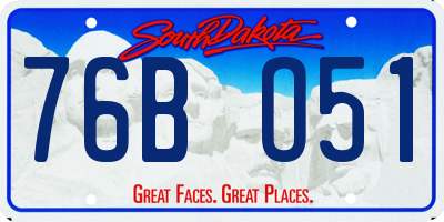 SD license plate 76BO51