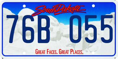 SD license plate 76BO55