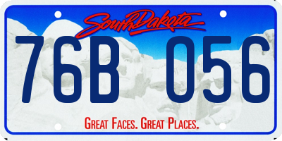 SD license plate 76BO56