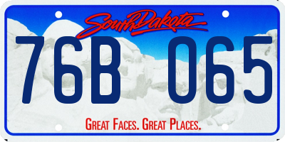 SD license plate 76BO65