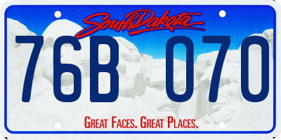 SD license plate 76BO70