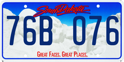 SD license plate 76BO76