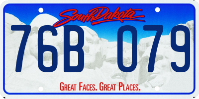 SD license plate 76BO79
