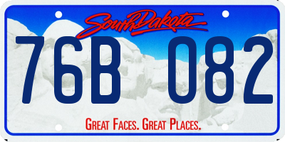 SD license plate 76BO82