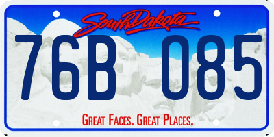 SD license plate 76BO85