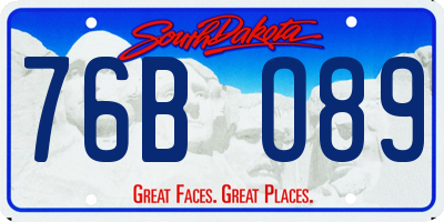 SD license plate 76BO89