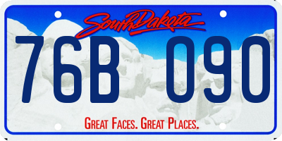 SD license plate 76BO90