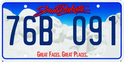 SD license plate 76BO91