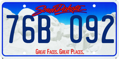 SD license plate 76BO92