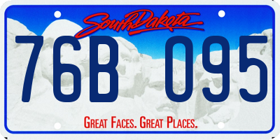 SD license plate 76BO95
