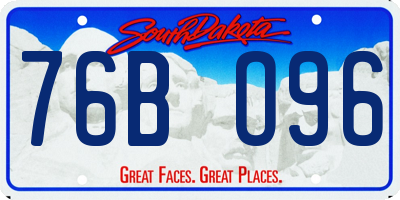 SD license plate 76BO96