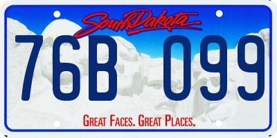 SD license plate 76BO99