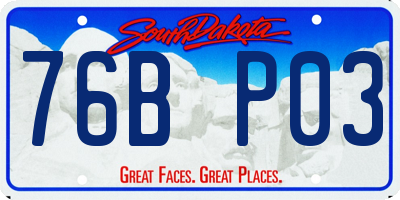 SD license plate 76BP03