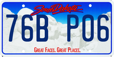 SD license plate 76BP06
