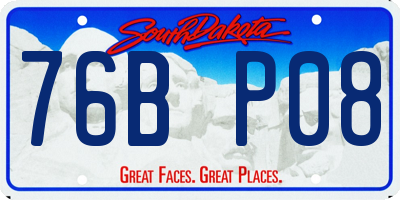 SD license plate 76BP08