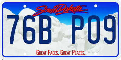 SD license plate 76BP09