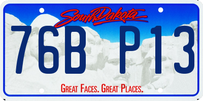 SD license plate 76BP13