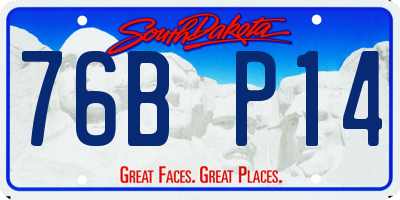 SD license plate 76BP14