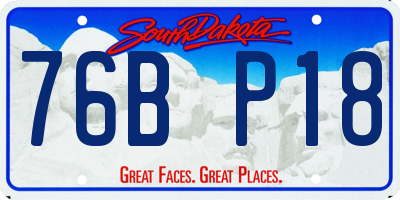 SD license plate 76BP18