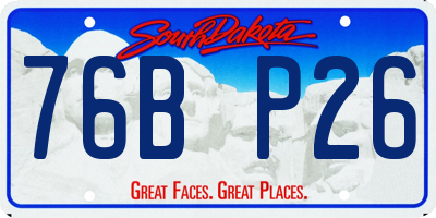 SD license plate 76BP26