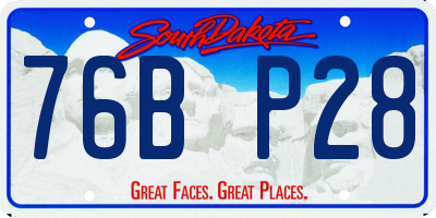 SD license plate 76BP28