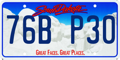 SD license plate 76BP30