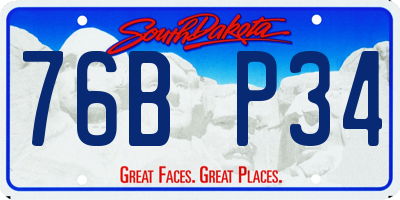 SD license plate 76BP34