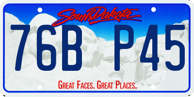 SD license plate 76BP45