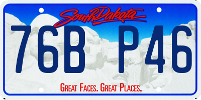 SD license plate 76BP46