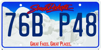 SD license plate 76BP48