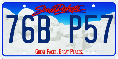 SD license plate 76BP57