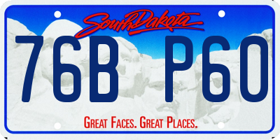 SD license plate 76BP60