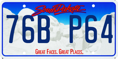 SD license plate 76BP64